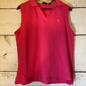 MT LAKE Pink Palm Tree Sleeveless Top
Size: XL